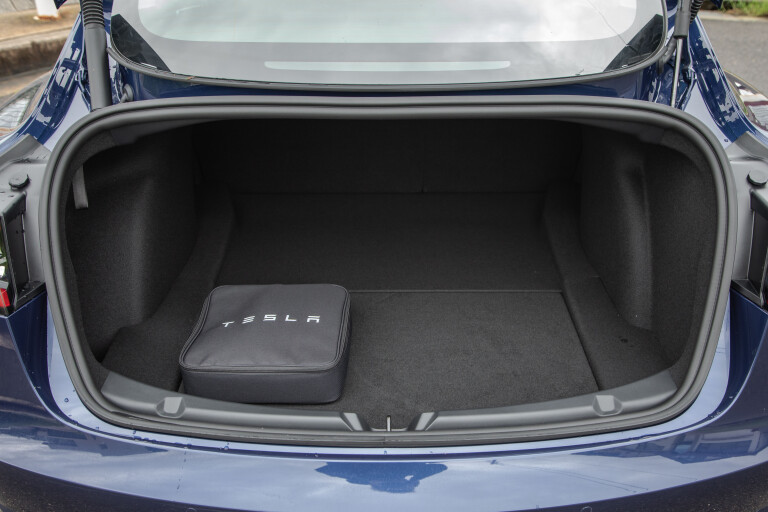 Wheels Reviews 2022 Tesla Model 3 Deep Blue Metallic Australia Detail Luggage Cargo Space S Rawlings