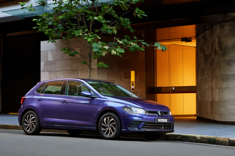 Wheels Reviews 2022 Volkswagen Polo Life Vibrant Violet Australia Static 01