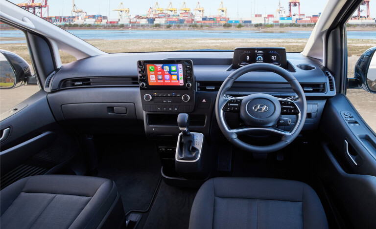 Wheels Reviews 2021 Hyundai Staria Load White Interior Dashboard