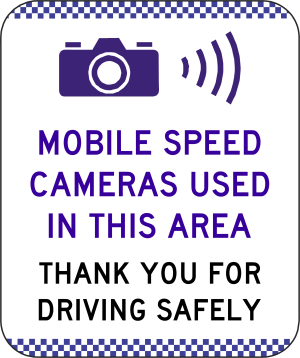 NSW mobile speed camera sign