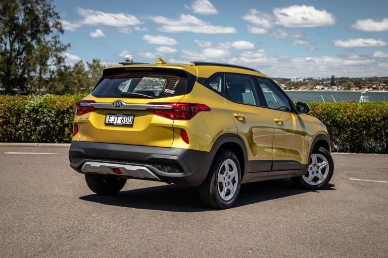 Wheels Reviews 2022 Kia Seltos S Starbright Yellow Static Rear Australia S Rawlings