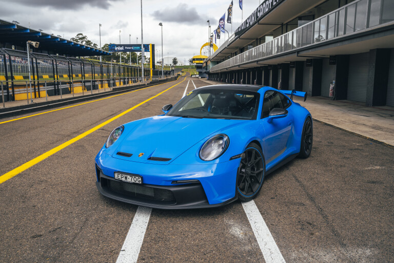 Motor Reviews 2022 Porsche 911 GT 3 Shark Blue Australia Static Pitlane