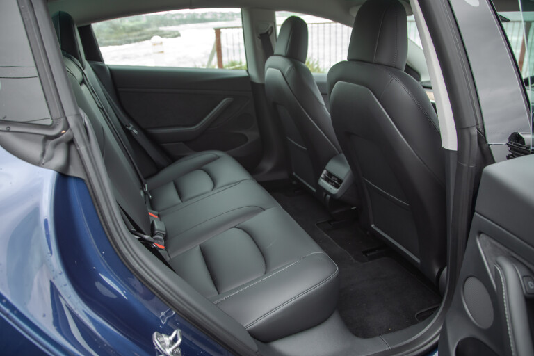 Wheels Reviews 2022 Tesla Model 3 Deep Blue Metallic Australia Detail Rear Seat Legroom Headroom S Rawlings