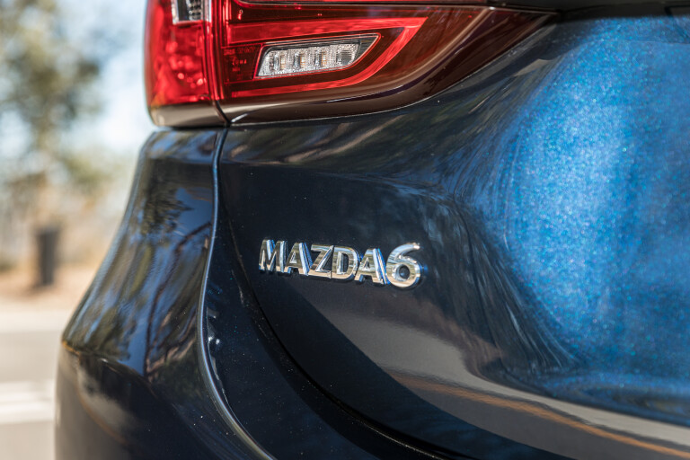 Wheels Reviews 2021 Mazda 6 Sports Sedan Deep Crystal Blue Mica Detail Tailgate Badge Australia M Williams