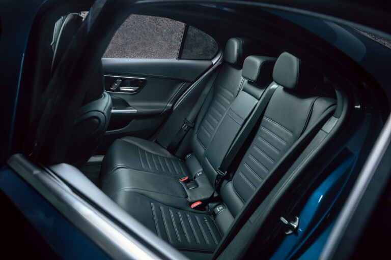 Wheels Reviews 2022 Mercedes Benz C 300 Spectral Blue Metallic Australia Interior Rear Seat