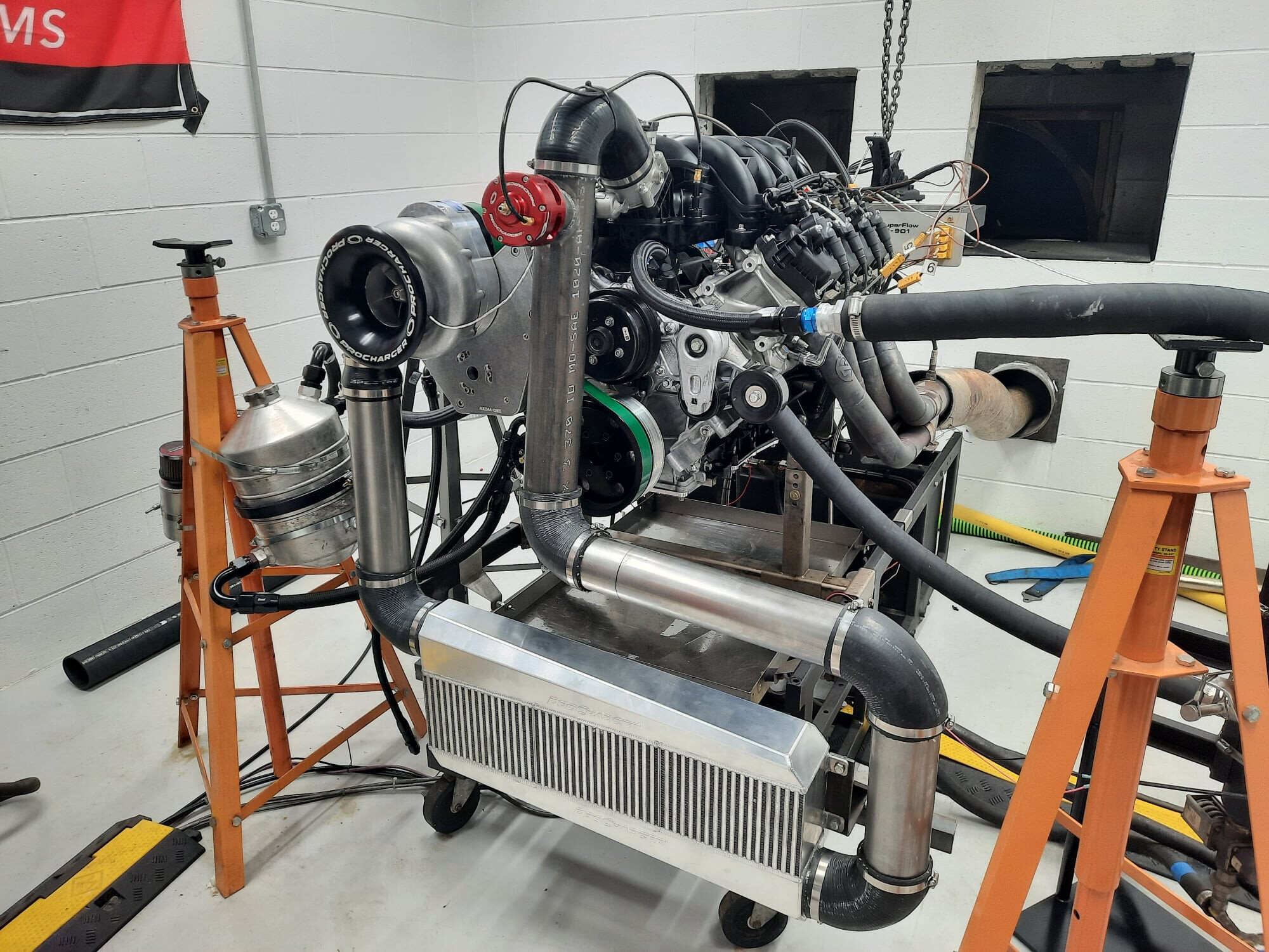 Procharged 7.3-litre Godzilla V8 on the dyno