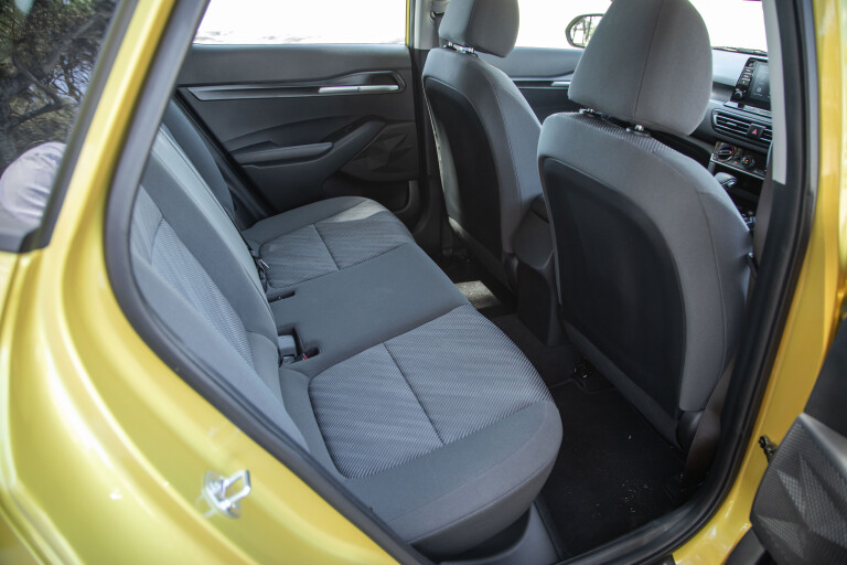 Wheels Reviews 2022 Kia Seltos S Starbright Yellow Interior Rear Seat Headroom Legroom Space Australia S Rawlings