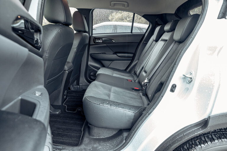Wheels Reviews 2021 Mitsubishi Eclipse Cross PHEV Aspire White Interior Rear Seat Leg Room Head Room Space