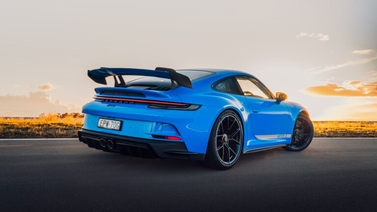 Motor Reviews 2022 Porsche 911 GT 3 Shark Blue Australia Static Rear
