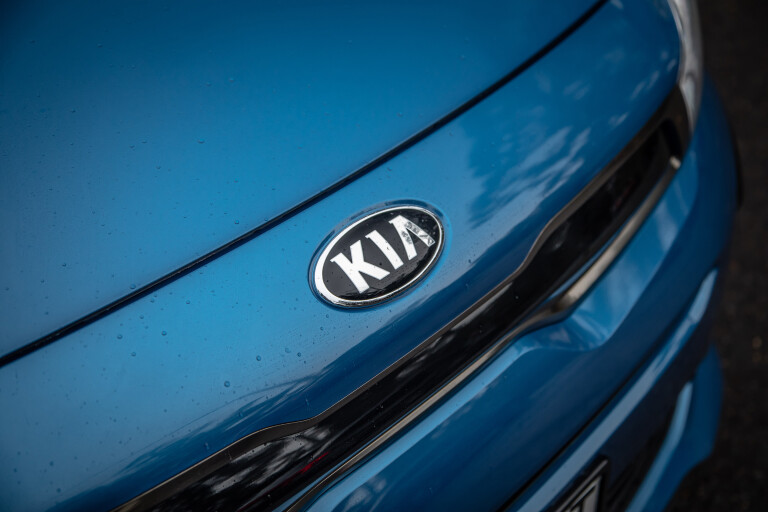 Which Car Car Reviews 2021 Kia Rio GT Line Front Logo