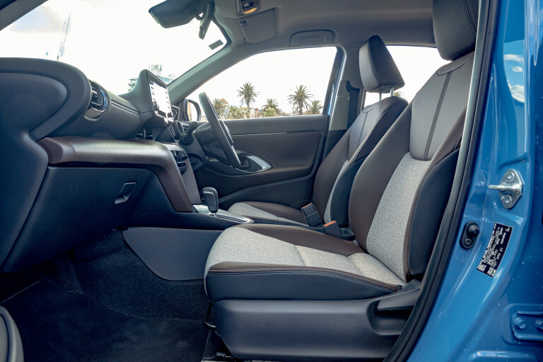Wheels Reviews 2021 Toyota Yaris Cross Hybrid 2 WD Urban Interior Front Seat Headroom