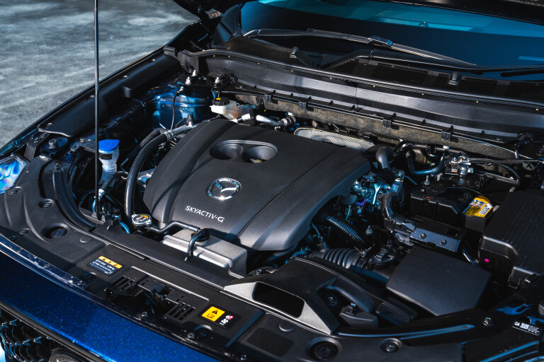 Wheels Reviews 2022 Mazda CX 5 Maxx Sport Deep Crystal Blue Mica Australia Engine Bay