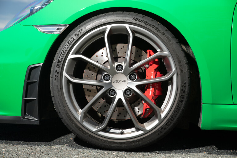 Wheels Reviews 2021 Porsche 718 Cayman GT 4 Python Green Detail Wheel Australia M Williams