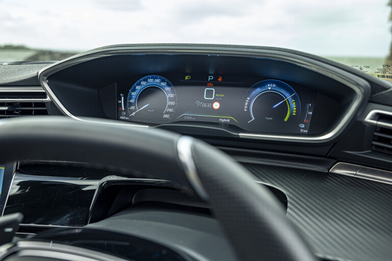 Wheels Reviews 2022 Peugeot 508 GT Fastback Plug In Hybrid Australia Interior Instrument Cluster A Brook