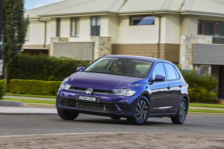 Wheels Reviews 2022 Volkswagen Polo Life Vibrant Violet Australia Dynamic Front 01