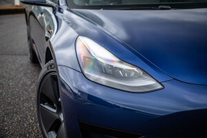 Wheels Reviews 2022 Tesla Model 3 Deep Blue Metallic Australia Detail Headlights S Rawlings