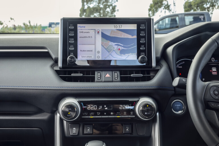 Wheels Reviews 2022 Toyota RAV 4 XSE Hybrid Australia Interior Front Centre Console A Brook