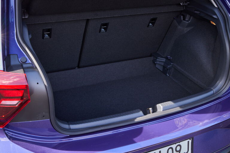 Wheels Reviews 2022 Volkswagen Polo Life Australia Interior Rear Luggage Cargo Space Underfloor Removed
