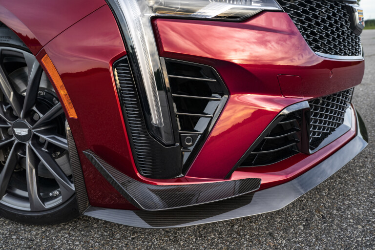Motor Reviews 2022 Cadillac CT 4 V Blackwing Infrared Tintcoat US Spec Detail Front Bumper Design