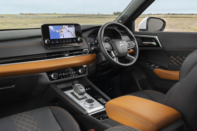Wheels Reviews 2022 Mitsubishi Outlander PHEV Exceed White Australia Interior Cabin