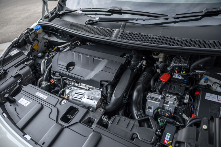 Wheels Reviews 2022 Peugeot 3008 GT Sport Plug In Hybrid Pearl White Australia Engine Bay A Brook