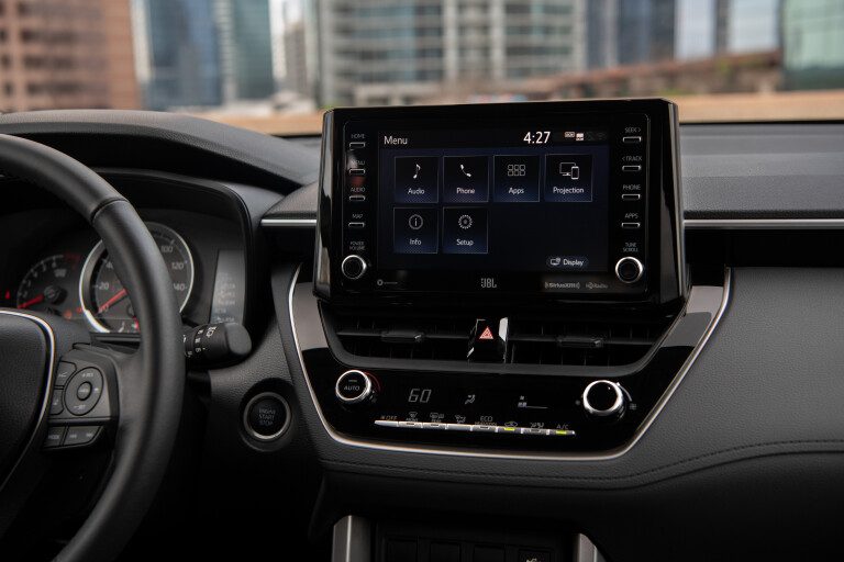 Wheels Reviews 2022 Toyota Corolla Cross LE AWD US Spec Interior Infotainment Screen