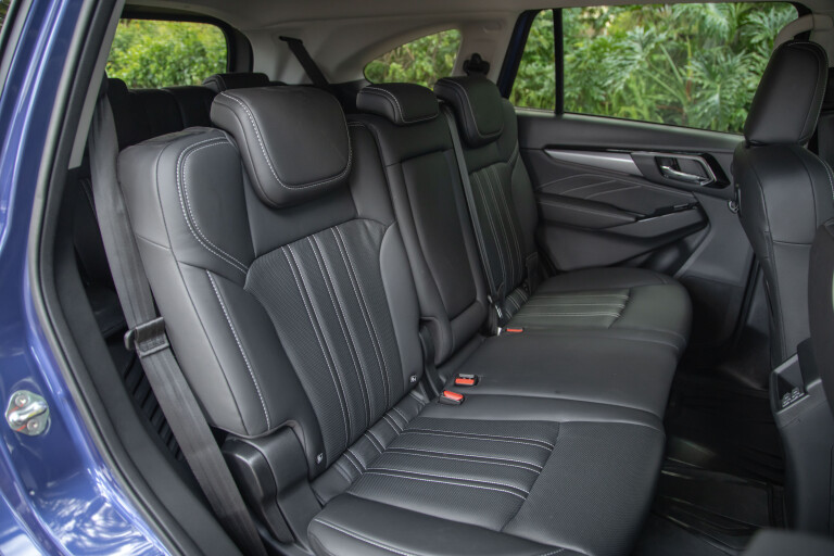Wheels Reviews 2021 Isuzu MU X LS T Long Term Cobalt Blue Mica Australia Interior Rear Seat S Rawlings