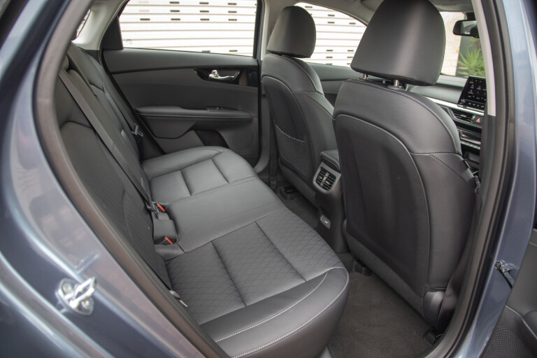 Wheels Reviews 2022 Kia Cerato Sport Plus Sedan Interior Rear Seat Legroom Headroom S Rawlings
