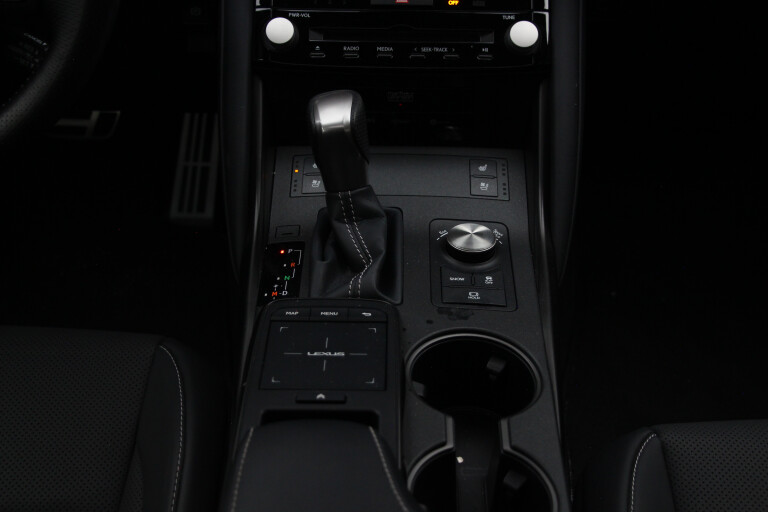 Motor Reviews 2022 Lexus IS 500 F Sport Performance Ultrasonic Blue Mica US Spec Interior Centre Console Controls