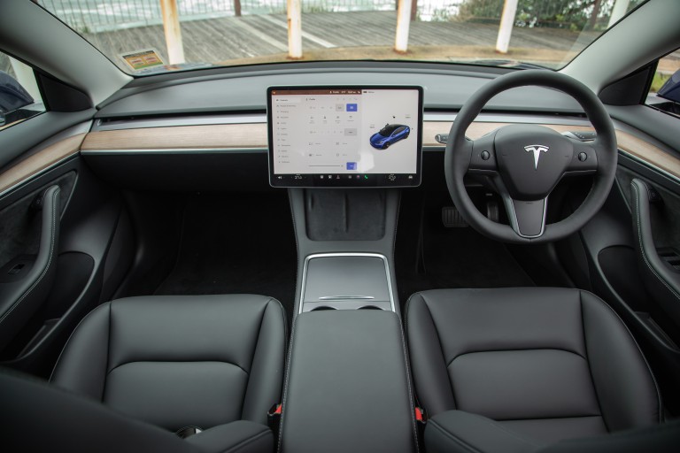 Wheels Reviews 2022 Tesla Model 3 Deep Blue Metallic Australia Detail Dashboard S Rawlings