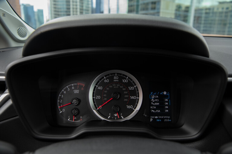 Wheels Reviews 2022 Toyota Corolla Cross LE AWD US Spec Interior Instrument Cluster