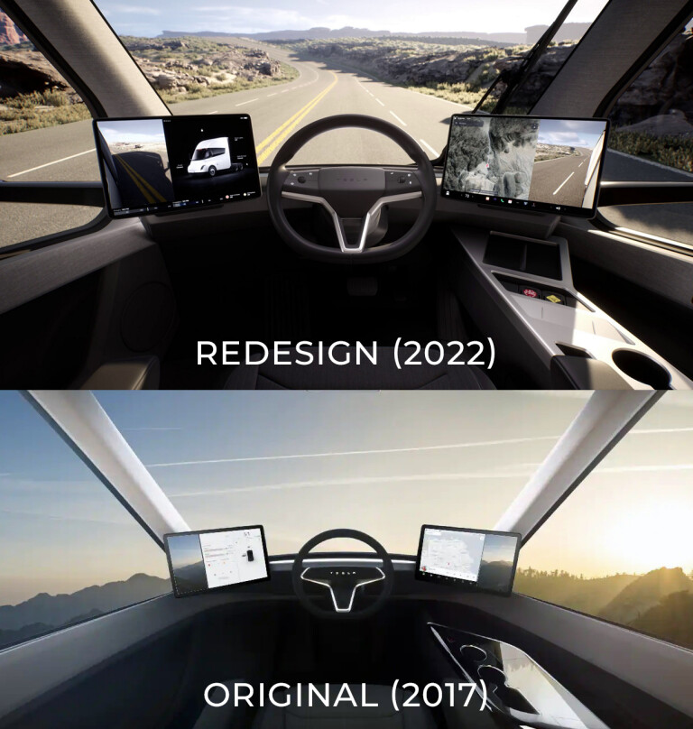 Tesla Semi Original Interior Old V New