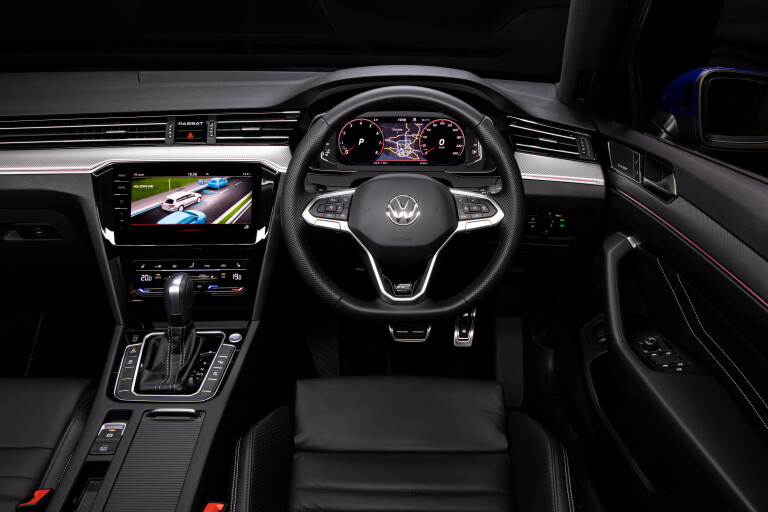 Wheels Reviews 2021 Volkswagen Passat 206 TSI R Line Wagon Interior Driver Cockpit