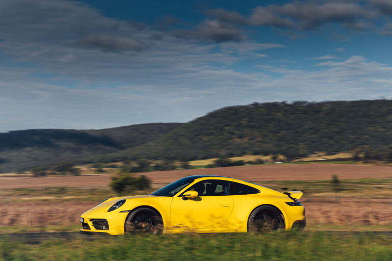 2022 Porsche 911 GTS Yellow Exterior Dynamic 47