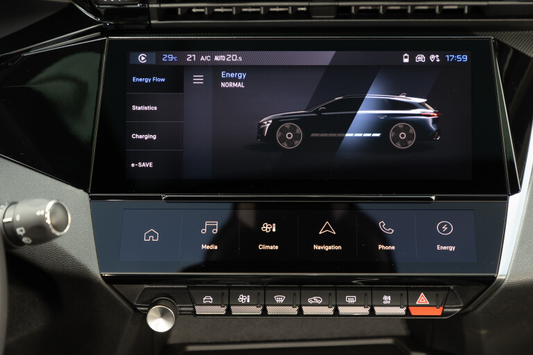 Wheels Reviews 2022 Peugeot 308 Euro Spec Interior Infotainment Screen Energy Distribution