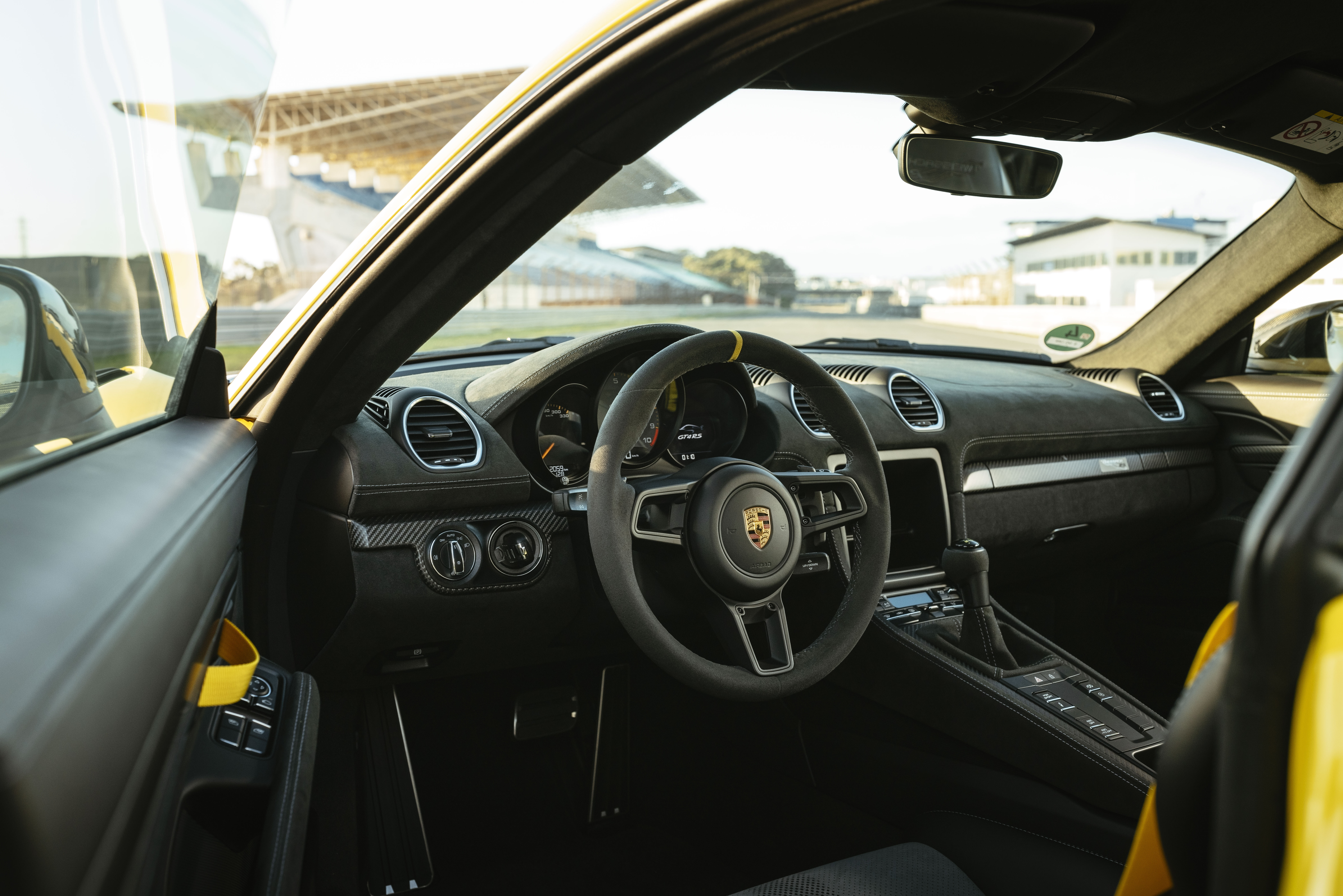 Motor Reviews 2022 Porsche 718 Cayman GT 4 RS Weissach Package Racing Yellow EU Spec Interior Driver Control Layout