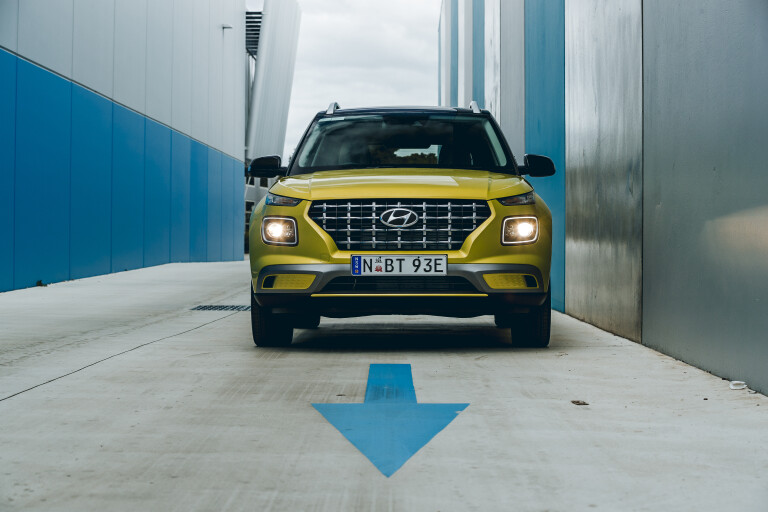 Wheels Reviews 2020 Hyundai Venue Elite Acid Yellow Australia Static Front Fascia E Dewar