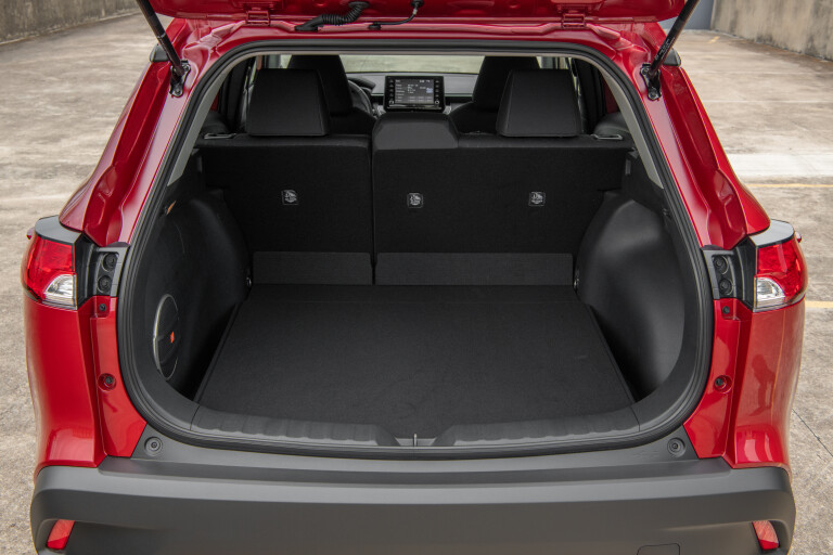Wheels Reviews 2022 Toyota Corolla Cross LE AWD US Spec Interior Luggage Cargo Space