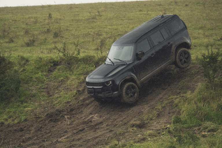 Motor Features LR Defender Behind The Scenes Image Of The New Land Rover Defender Featured In No Time To Die 131119