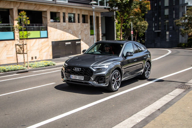 Wheels Reviews 2022 Audi SQ 5 Sportback Grey Dynamic Front Street Australia S Rawlings