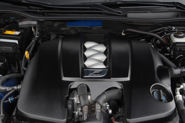 Motor Reviews 2022 Lexus IS 500 F Sport Performance Ultrasonic Blue Mica US Spec Engine Bay