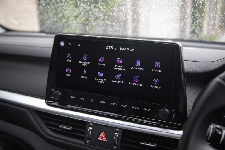 Wheels Reviews 2022 Kia Cerato Sport Plus Sedan Interior Infotainment Screen Menu S Rawlings