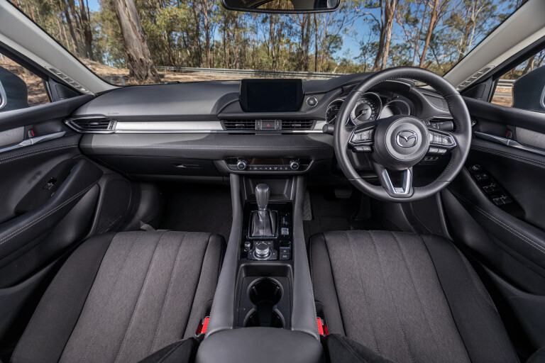 Wheels Reviews 2021 Mazda 6 Sports Sedan Deep Crystal Blue Mica Interior Dashboard Layout Australia M Williams