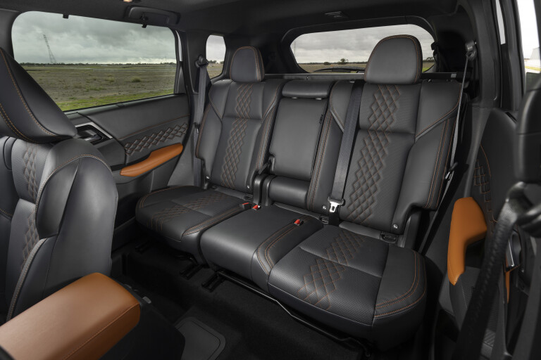 Wheels Reviews 2022 Mitsubishi Outlander PHEV Exceed White Australia Interior Third Row Seat