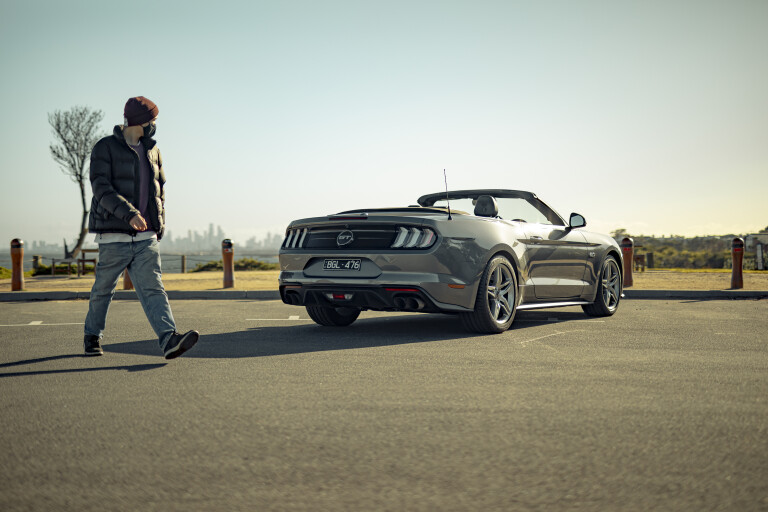 Motor Reviews 2021 Ford Mustang GT Convertible Rear Quarter Human