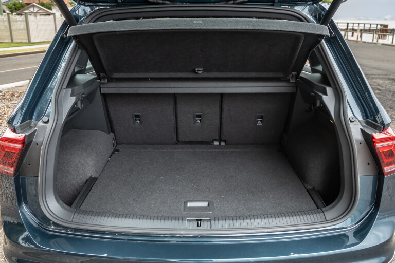 Wheels Reviews 2022 Volkswagen Tiguan 162 TSI R Line Interior Luggage Cargo Space S Rawlings