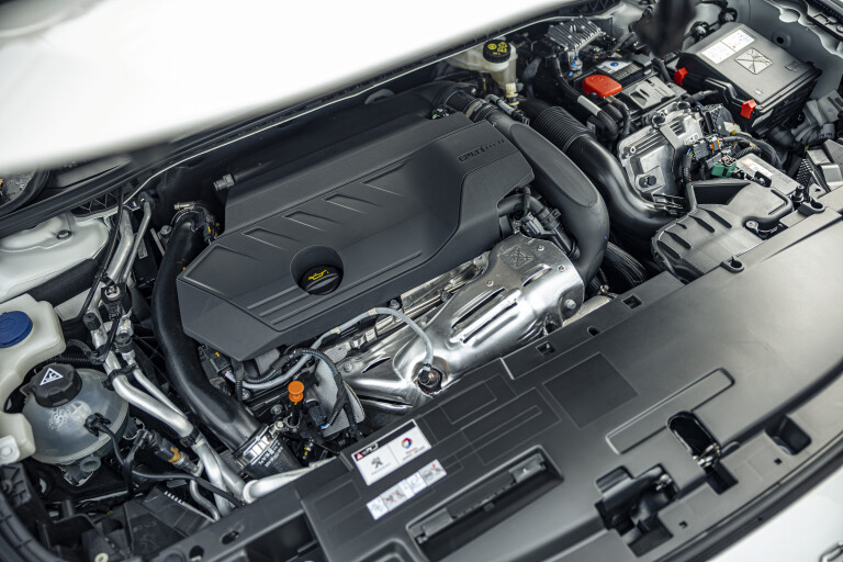 Wheels Reviews 2022 Peugeot 508 GT Fastback Plug In Hybrid Pearl White Australia Engine Bay A Brook