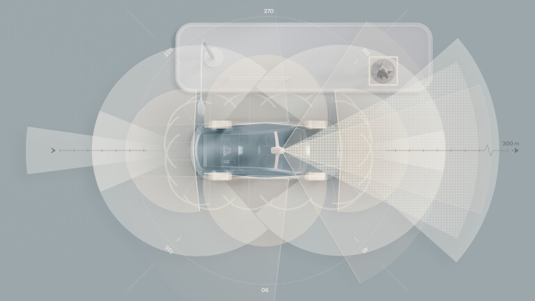 Volvo sensors on the electric successor to the XC 90 complete sensor set
