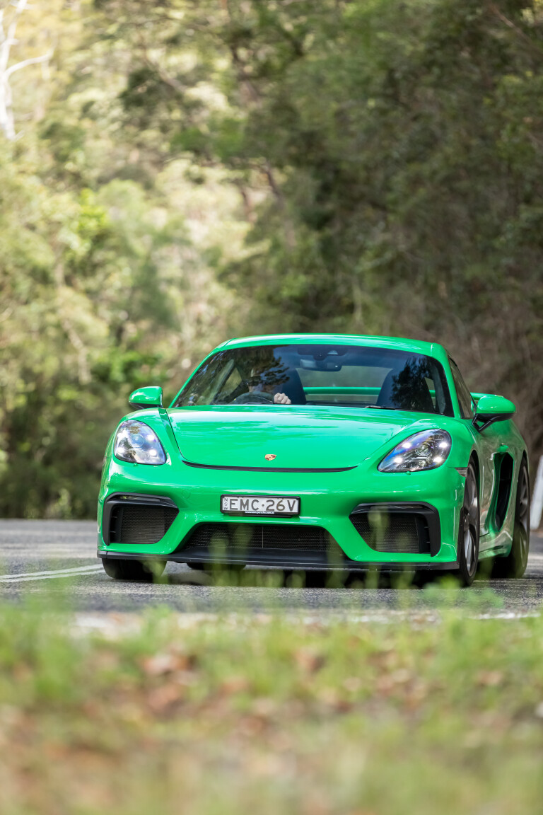 Wheels Reviews 2021 Porsche 718 Cayman GT 4 Python Green Dynamic Cornering Australia M Williams