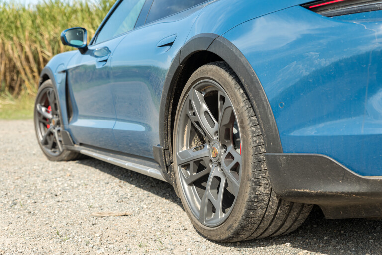 Wheels Reviews 2022 Porsche Taycan 4 S Cross Turismo Neptune Blue Detail Body Panel Australia M Williams 3